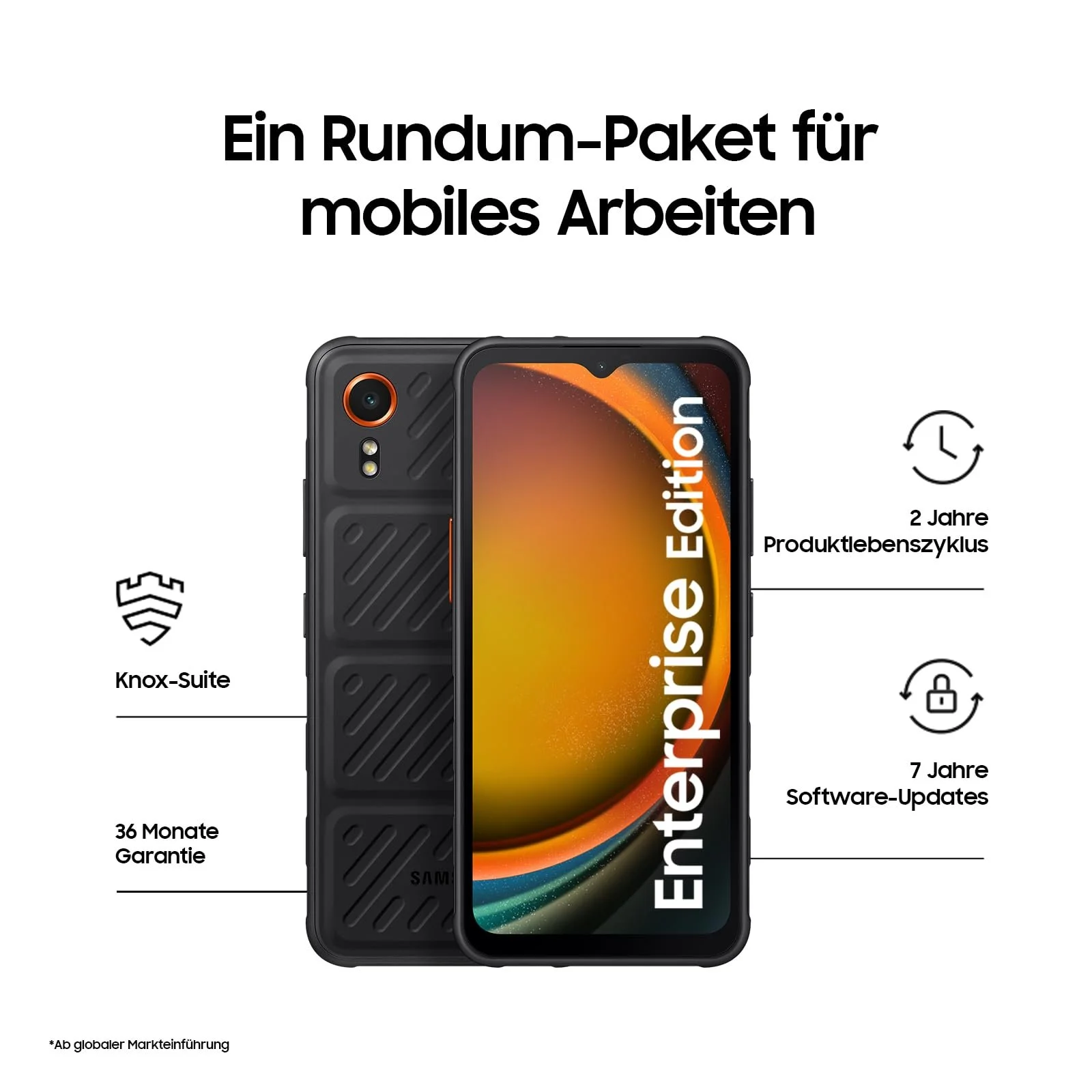 Защищенный смартфон Samsung Galaxy Xcover7 Enterprise Edition 6.6 дюймов Android 128 ГБ 4050 мАч Черный, фото №3