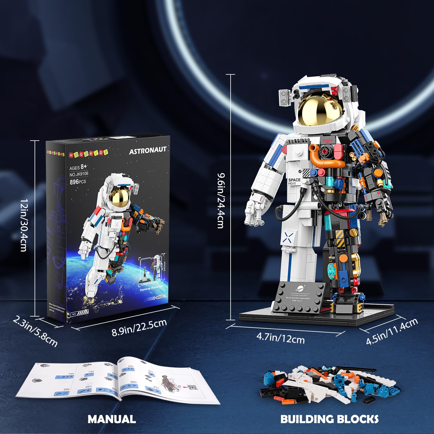 Конструктор HOGOKIDS Technik Space Astronaut 896 деталей, фото №9