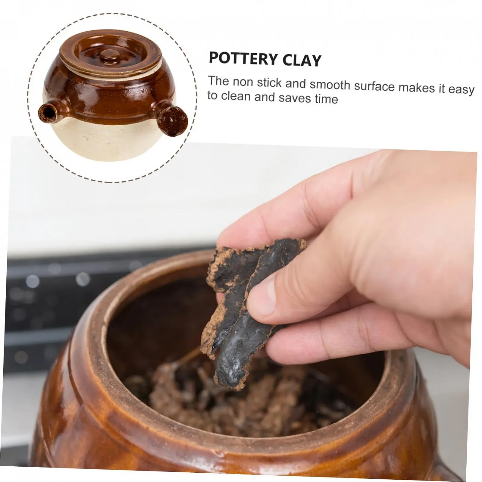 Ківш Gatuida китайський глиняний термостійкий з носиком та ручкою, фото №9