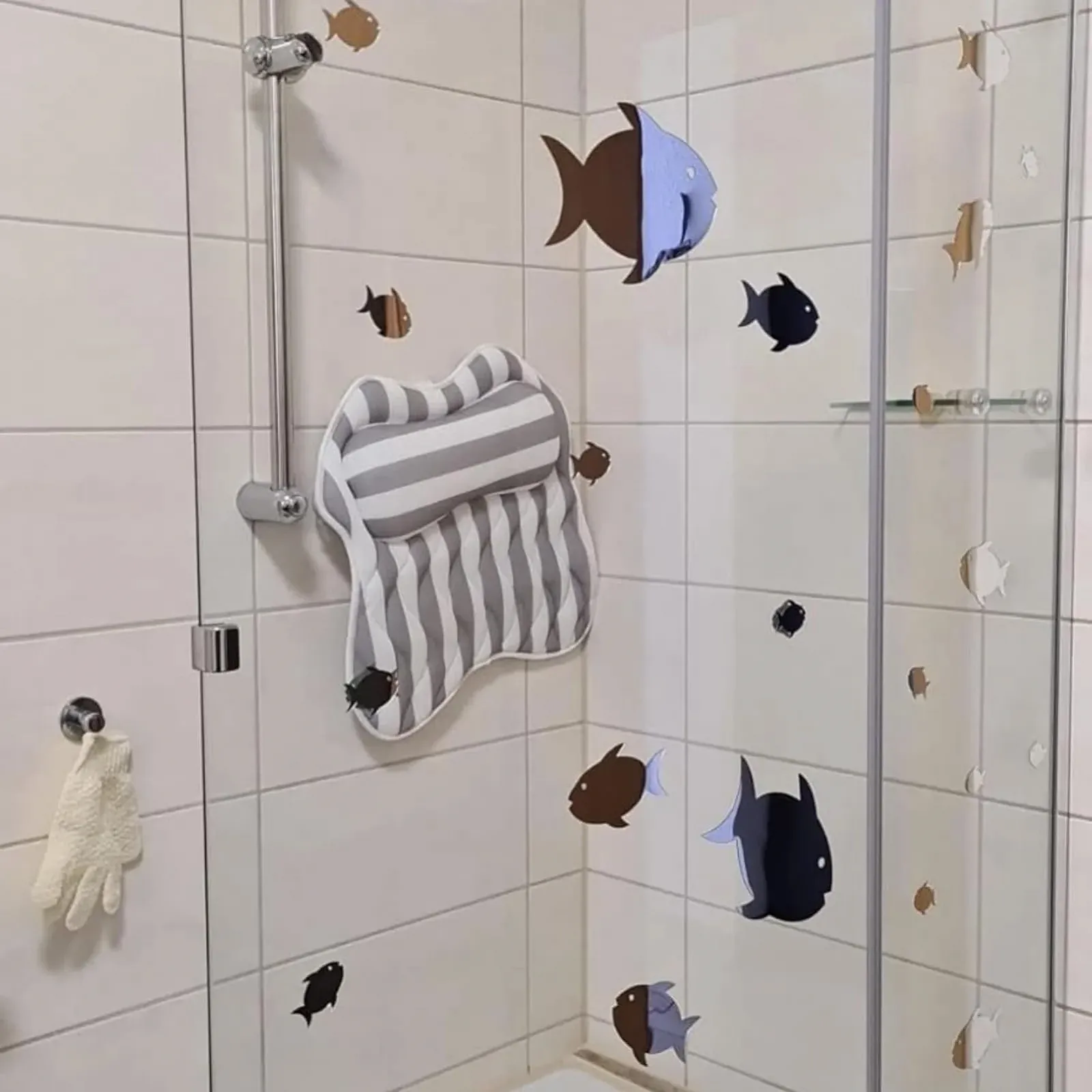 Дзеркальна наклейка на стіну Риби DIY Срібляста, фото №5