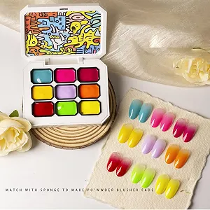 Гель-лак для ногтей 9 цветов, гель для дизайна ногтей, шелковистый градиент цвета для салонов, путешествий, дома, праздников synthetic.ua - Фото 1