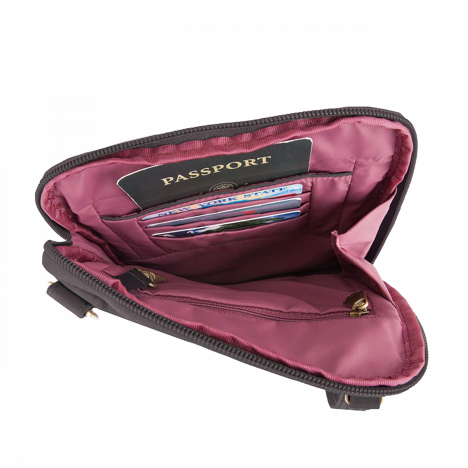 Сумка на плече Travelon Signature Quilted Slim Pouch для подорожей, фото №4