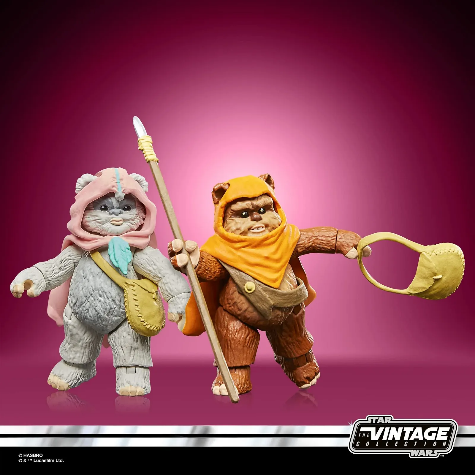 Набор коллекционных фигурок Star Wars The Vintage Collection Ewoks Wicket W. Warrick & Kneesaa 3,75 дюйма 2 шт., фото №3