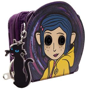 Кошелек Button Eyes Coraline Parallel Universe Dark Fantasy на молнии, карман для монет и держатель для карт, фиолетовый, фиолетовый, повседневный synthetic.ua - Фото 1