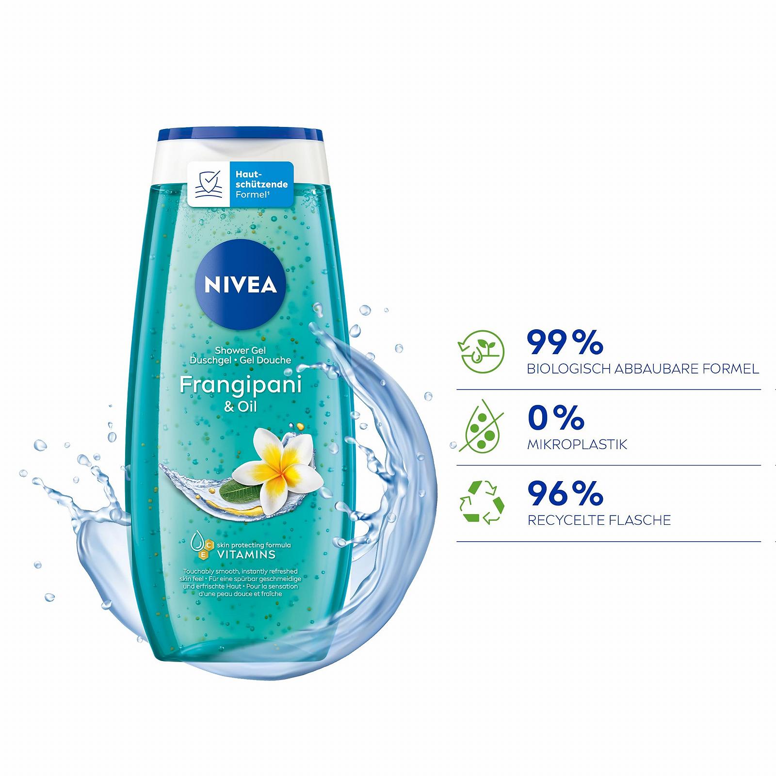 Гель для душа NIVEA Frangipani & Oil с масляными гранулами и ароматом франжипани 250 мл, фото №5