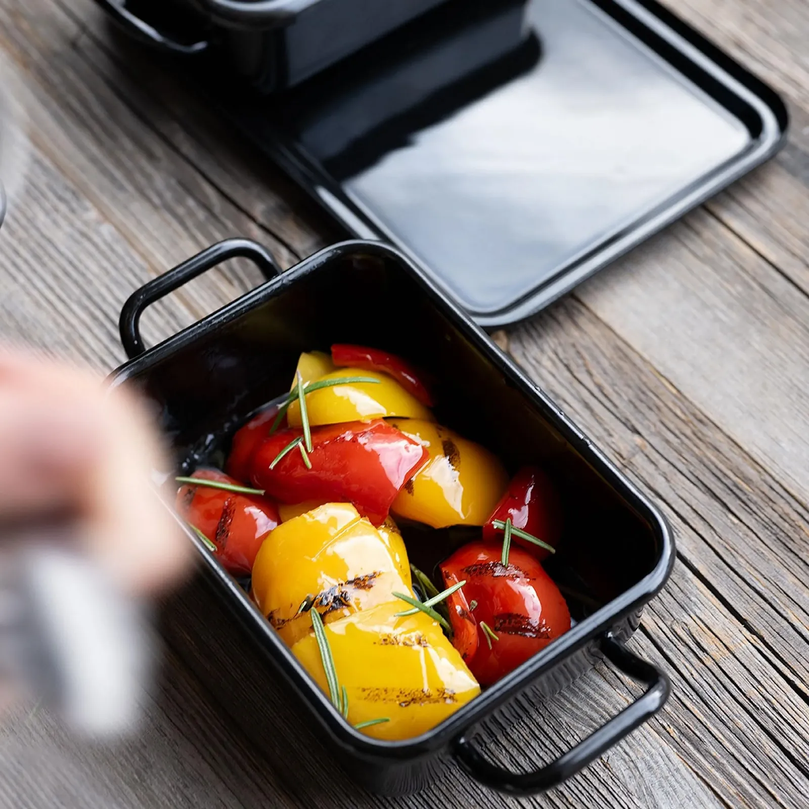 Форма для випікання та сервірування Riess 2182-022 15 х 11 х 7 см емальована чорна, фото №8