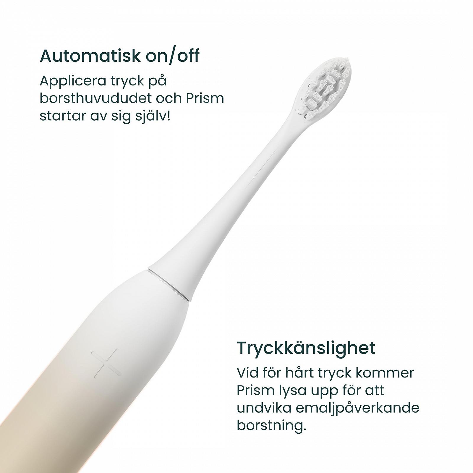 Електрична звукова зубна щітка Be Lucent Prism Sonic автоматичне увімкнення/вимкнення, таймер, 3 режими, датчик тиску, 60 днів автономної роботи Кремова ваніль, фото №5