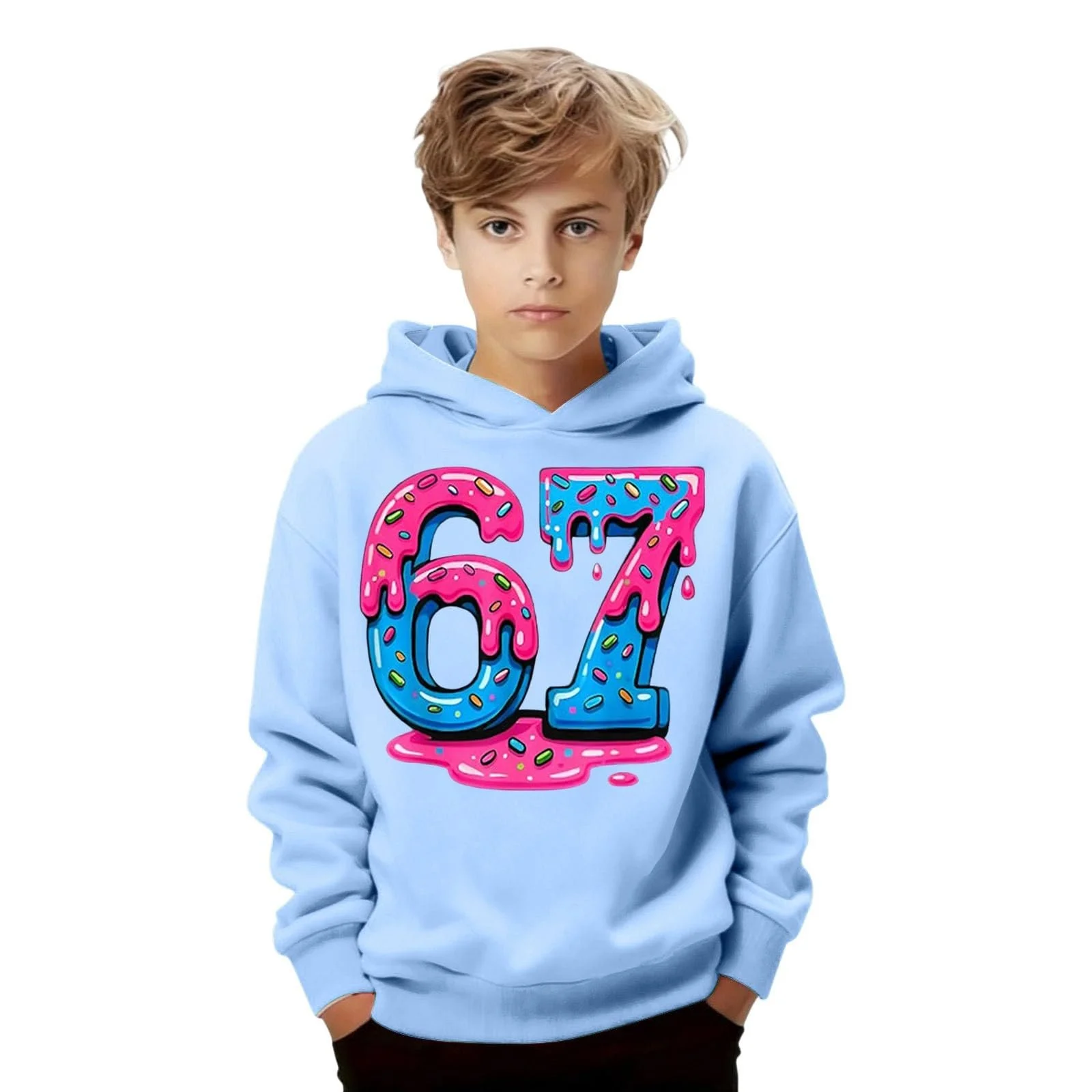 Детский свитшот Толстовка для девочек и мальчиков Детская куртка с капюшоном с мультяшным принтом 67, удобная, дышащая, теплая толстовка для повседневной носки, модная рубашка для малышей с длинными рукавами, куртка-свитшот, фото №3