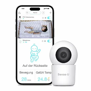 Відеоняня Sense-U PTZ Camera 2K Панорамування Нахил Зум Двосторонній зв'язок Нічне бачення Детекція руху - Фото 1