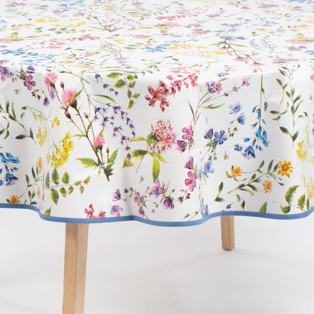 Скатертина laro Premium Line Summer Flowers кругла ПВХ водонепроникна, фото №5