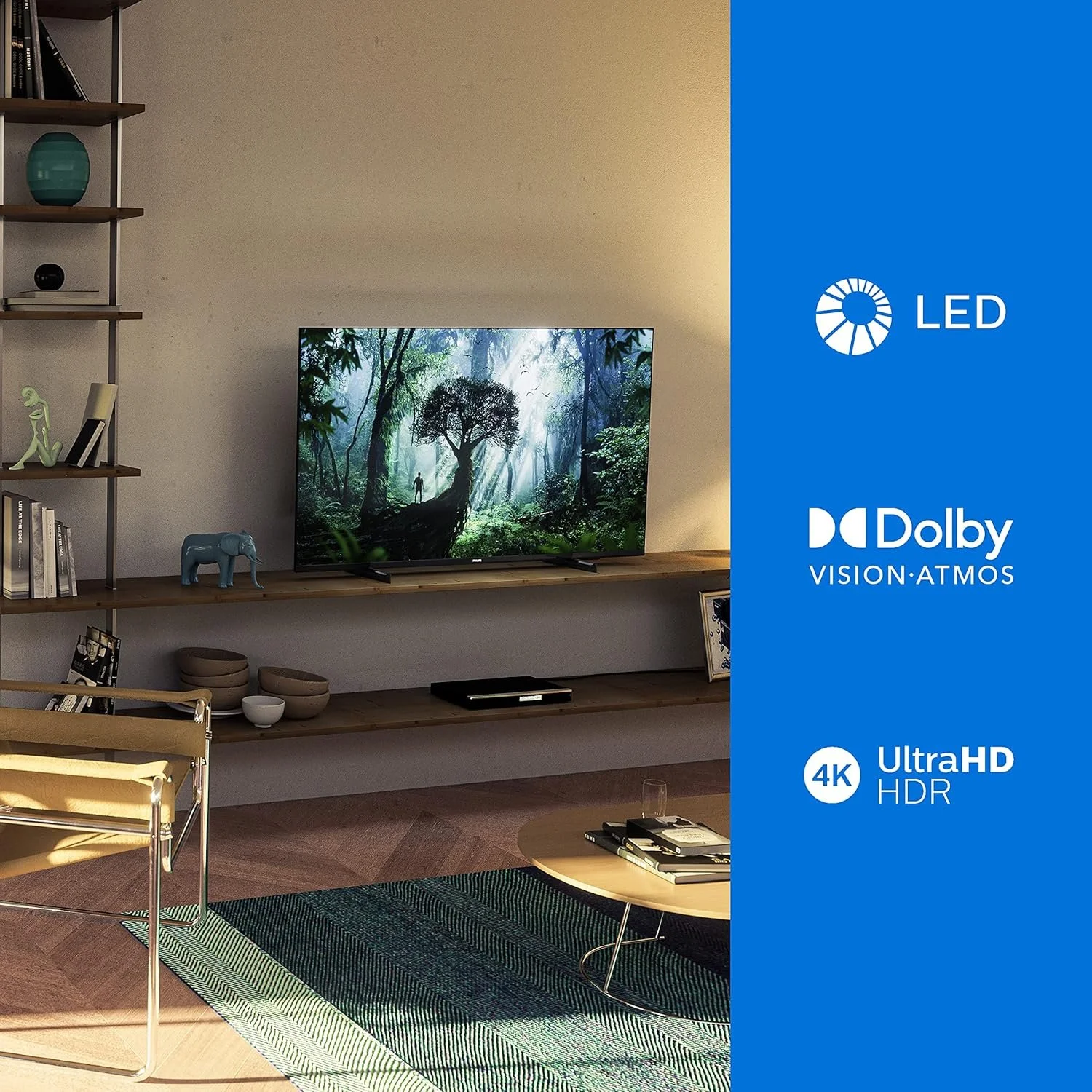 Телевізор 43" Philips 43PUS7506/12 / 4K UHD / 60 Гц / VA / Smart TV Saphi / Wi-Fi / Bluetooth / T2 / Чорний, фото №3 Телевізор 43" Philips 43PUS7506/12 / 4K UHD / 60 Гц / VA / Smart TV Saphi / Wi-Fi / Bluetooth / T2 / Чорний, фото №3