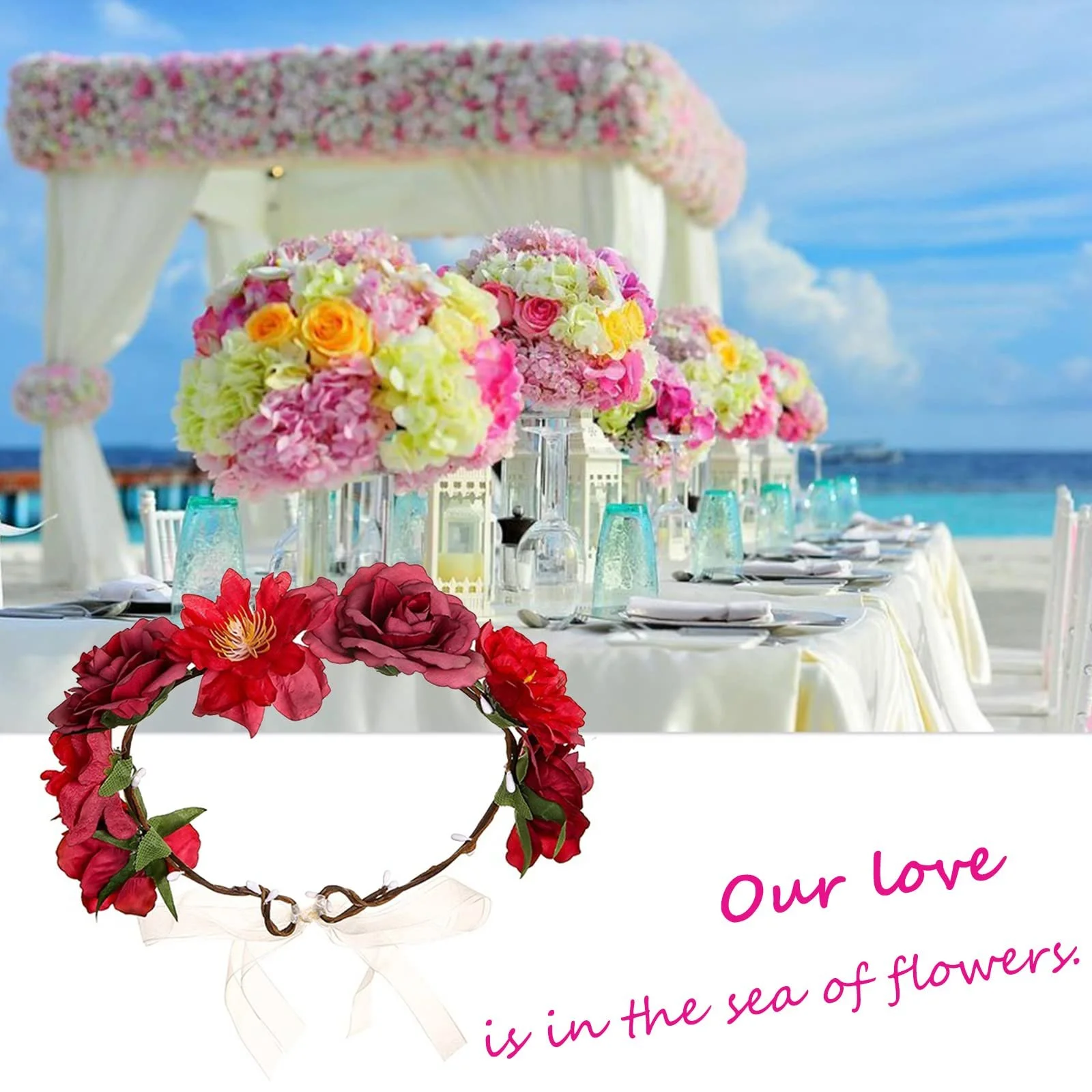 Вінок для волосся Квіти троянди, фото №3