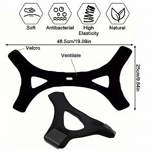 Ремінець Veralabs для підтримки щелепи, 2 шт., дихаючий, проти хропіння, регульований synthetic.ua - Фото 1