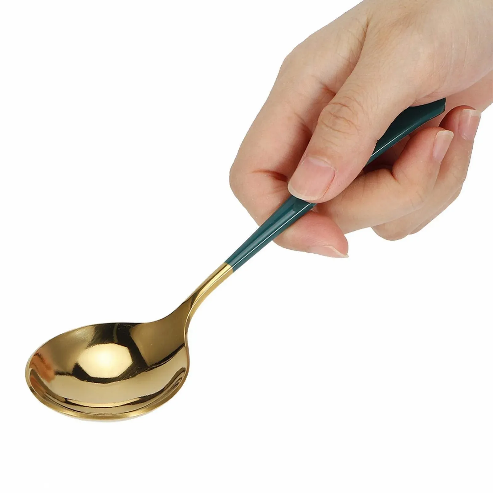 Ложки для кави, Набір з 5 чайних ложок з кольоровою ручкою, фото №4