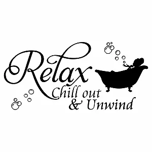 Наклейка на стіну SUPERDANT Relax Chill Out & Unwind Вінілова для ванної кімнати - Фото 1