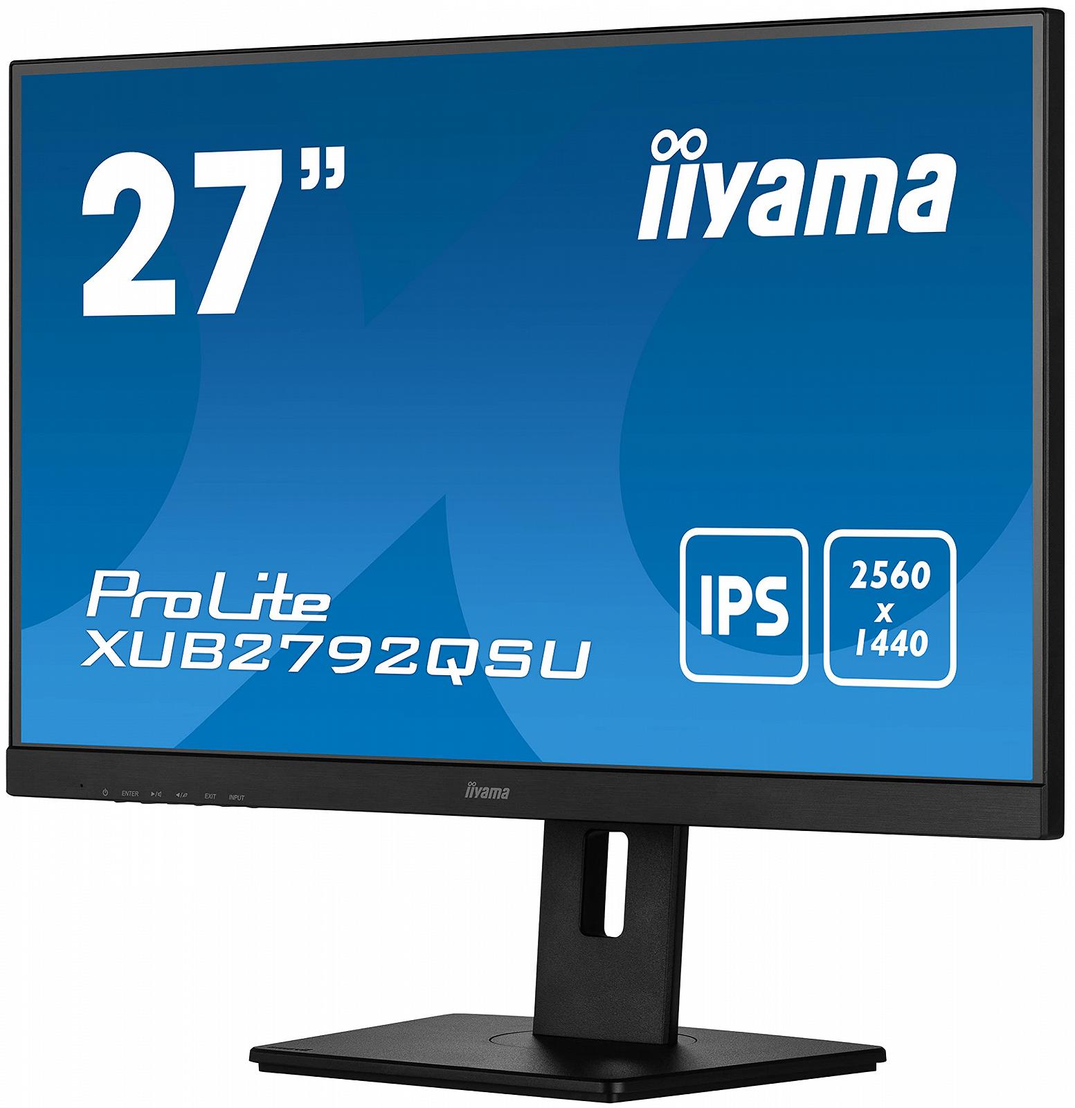 Монітор iiyama Prolite XUB2792QSU-B5 68.5 см 27 дюймів IPS LED WQHD DVI HDMI DP USB 3.0 FreeSync Регулювання Висоти Поворотний Чорний, фото №4
