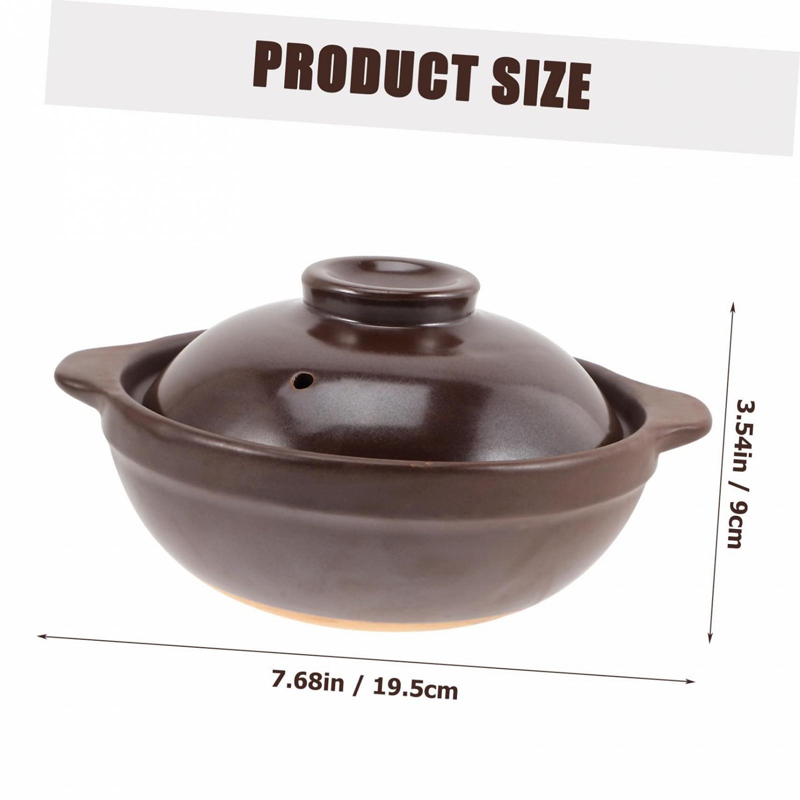 Горщик VALICLUD керамічний термостійкий з кришкою коричневий, фото №2