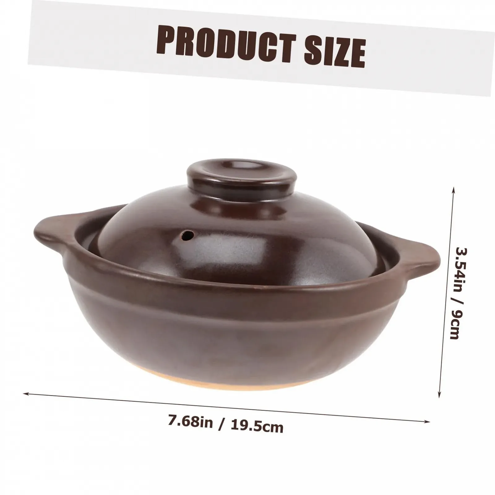 Горщик VALICLUD керамічний термостійкий з кришкою коричневий, фото №2