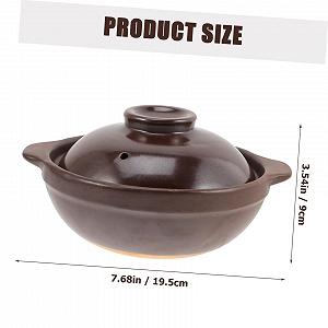 Горщик VALICLUD керамічний термостійкий з кришкою коричневий synthetic.ua - Фото 1