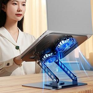 Регулируемая Подставка для Ноутбука Складная Охлаждающая Подставка Эргономичная Держатель для Компьютера Складной Держатель для Компьютера | Портативные Аксессуары для Ноутбука для Стола, Офиса, Дома, Общежития synthetic.ua - Фото 1