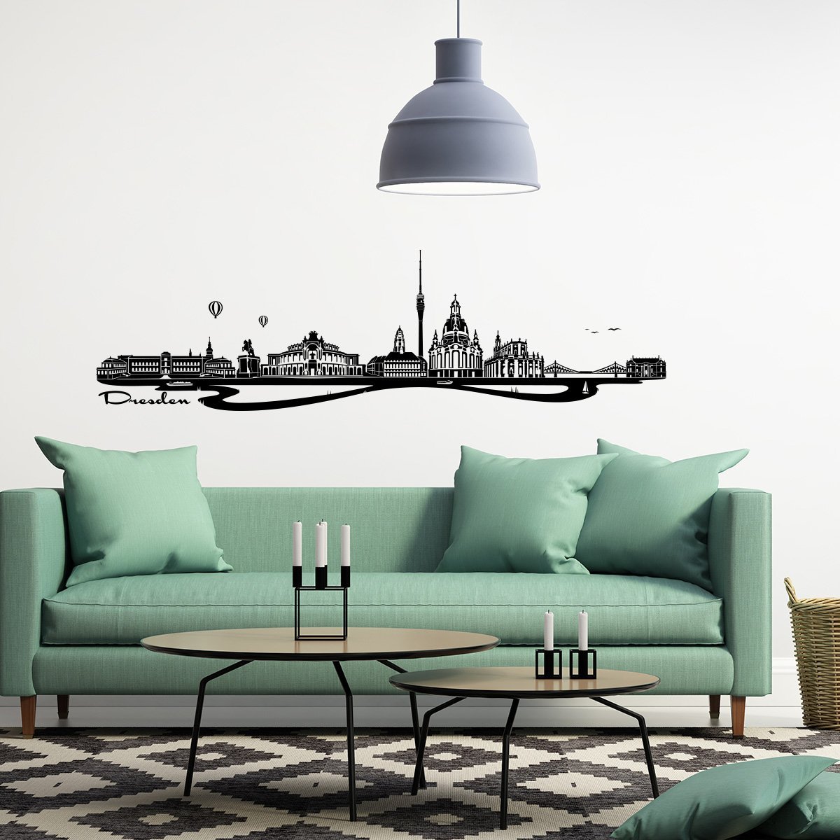 Наклейка на стіну Wandkings Панорама Дрездена Вінілова 125 x 35 см, фото №2