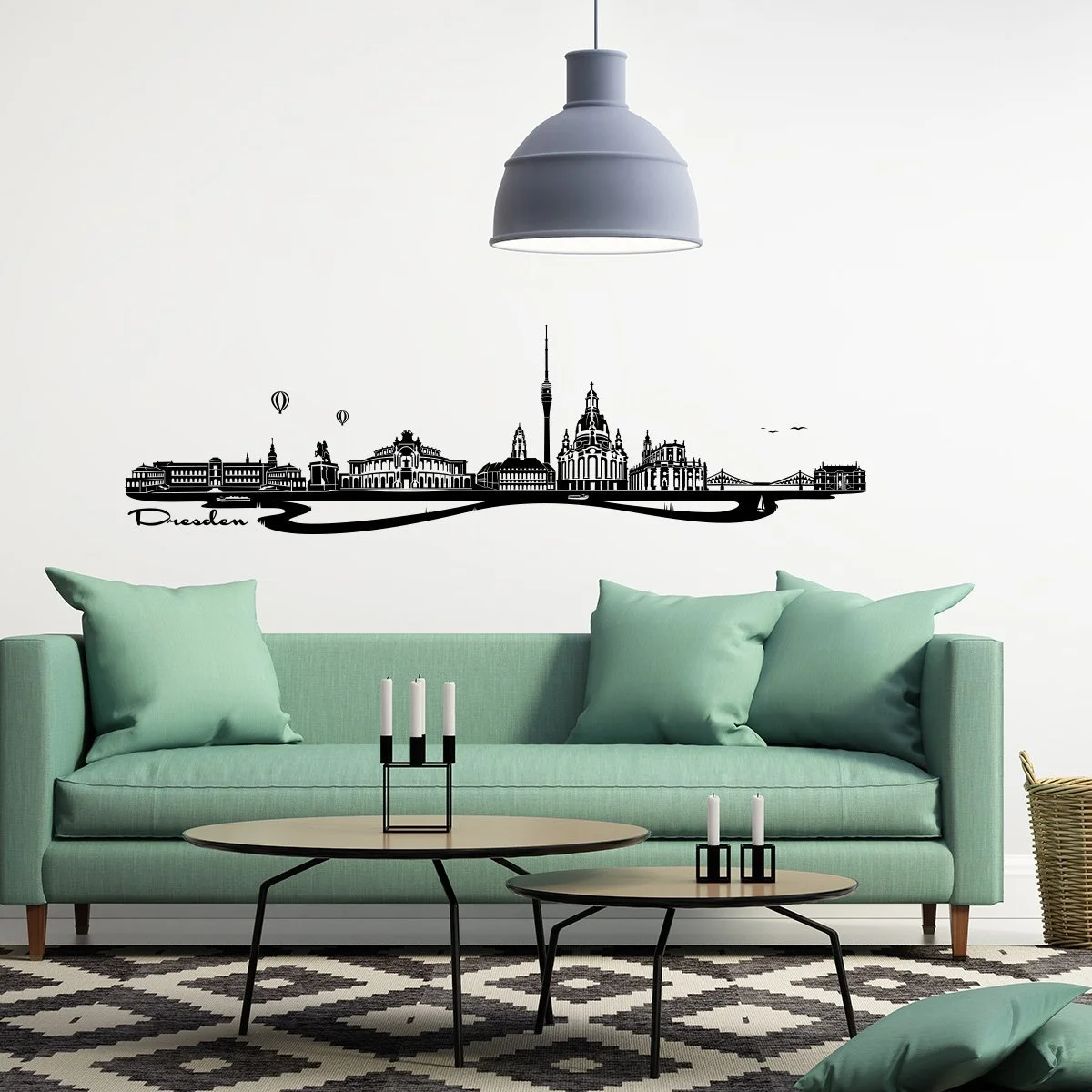 Наклейка на стену Wandkings Панорама Дрездена Виниловая 125 x 35 см, фото №2
