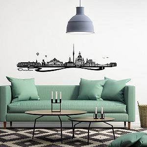 Наклейка на стіну Wandkings Панорама Дрездена Вінілова 125 x 35 см synthetic.ua - Фото 1