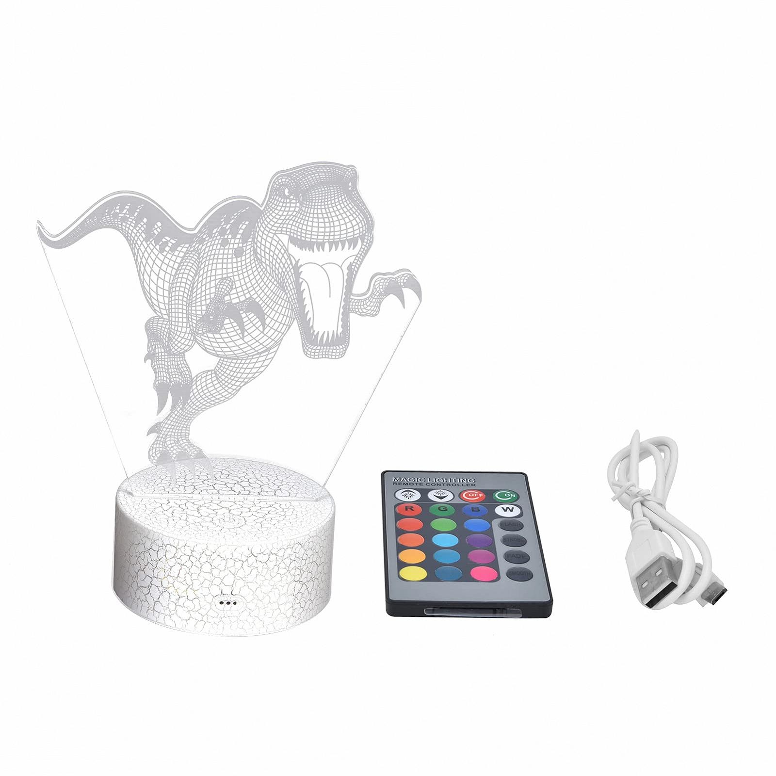 Нічник Haofy Dinosaurier Nachtlicht 3D 16 Farbe 5 Helligkeitsstufe 4 Blitzmodi, фото №2