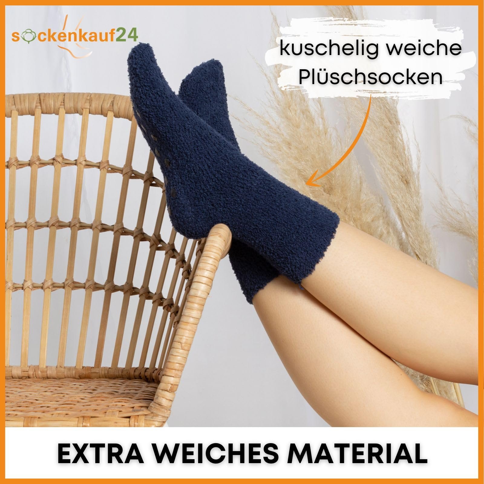 Шкарпетки з ABS sockenkauf24 Теплі Нековзкі Жіночі (6 пар), фото №3