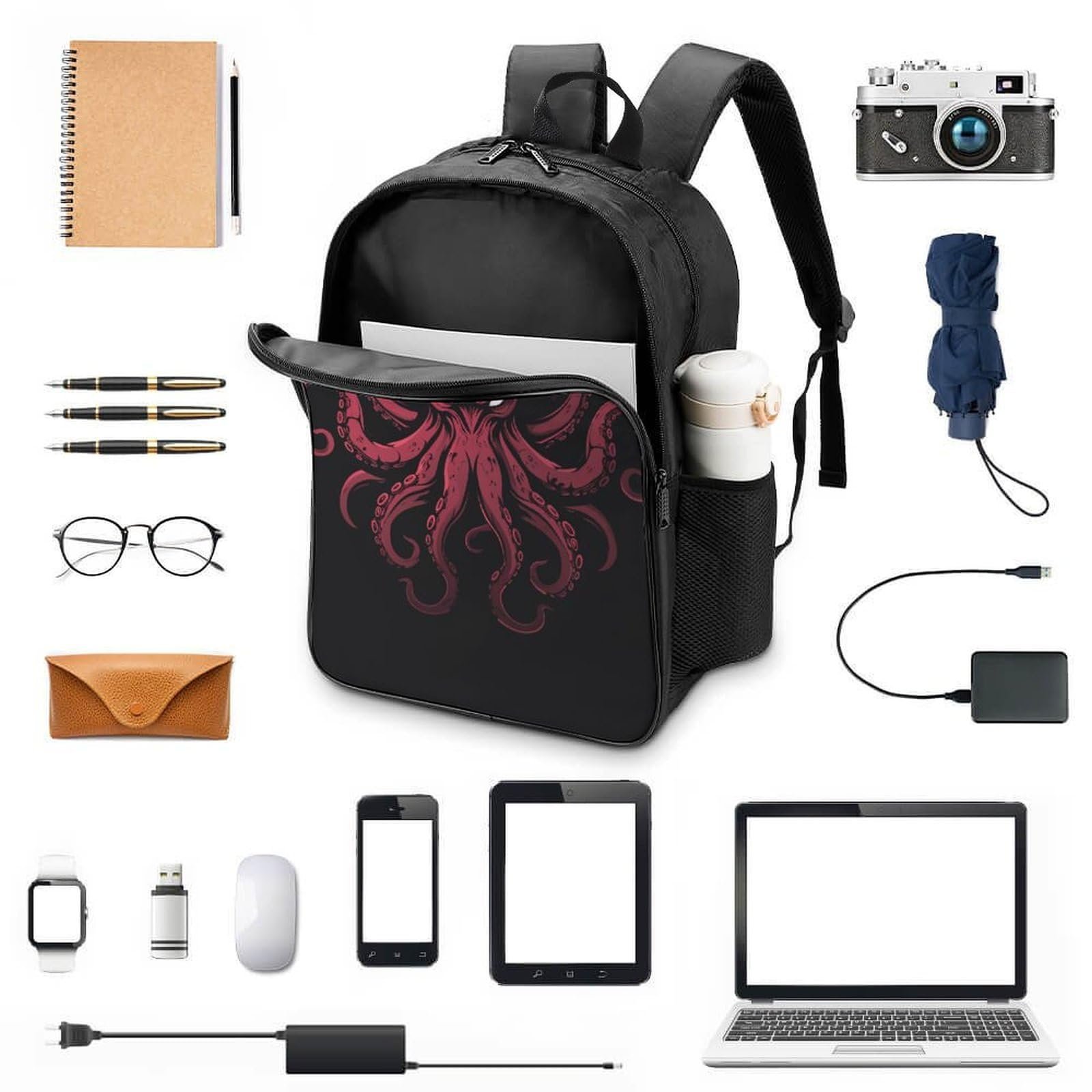 Ранец MXRMXR Octopus 3D для детей, большой, с карманами, школьный, подарок к школе, 40x28x16 см, фото №4