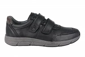 Кросівки Waldlaufer Haslo Velcro Low Shoe Гладка Шкіра Чорний Замша Carbon Ширина H 323301-401-991 Чорний - Фото 1