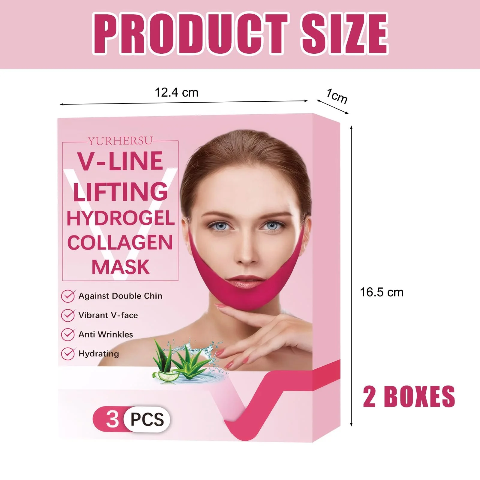 Маска для обличчя з колагеном, ліфтинг, набір з 6 шт, фото №2