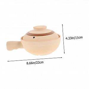 Кастрюля для тушения керамическая маленькая с крышкой и отверстием для пара для 1 персоны synthetic.ua - Фото 1