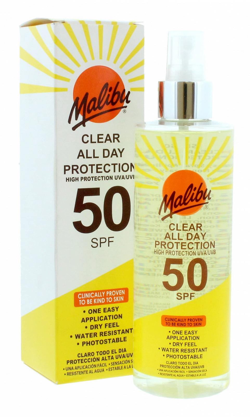 Солнцезащитный спрей Malibu Clear All Day Protection SPF 50, 250 мл, фото №1