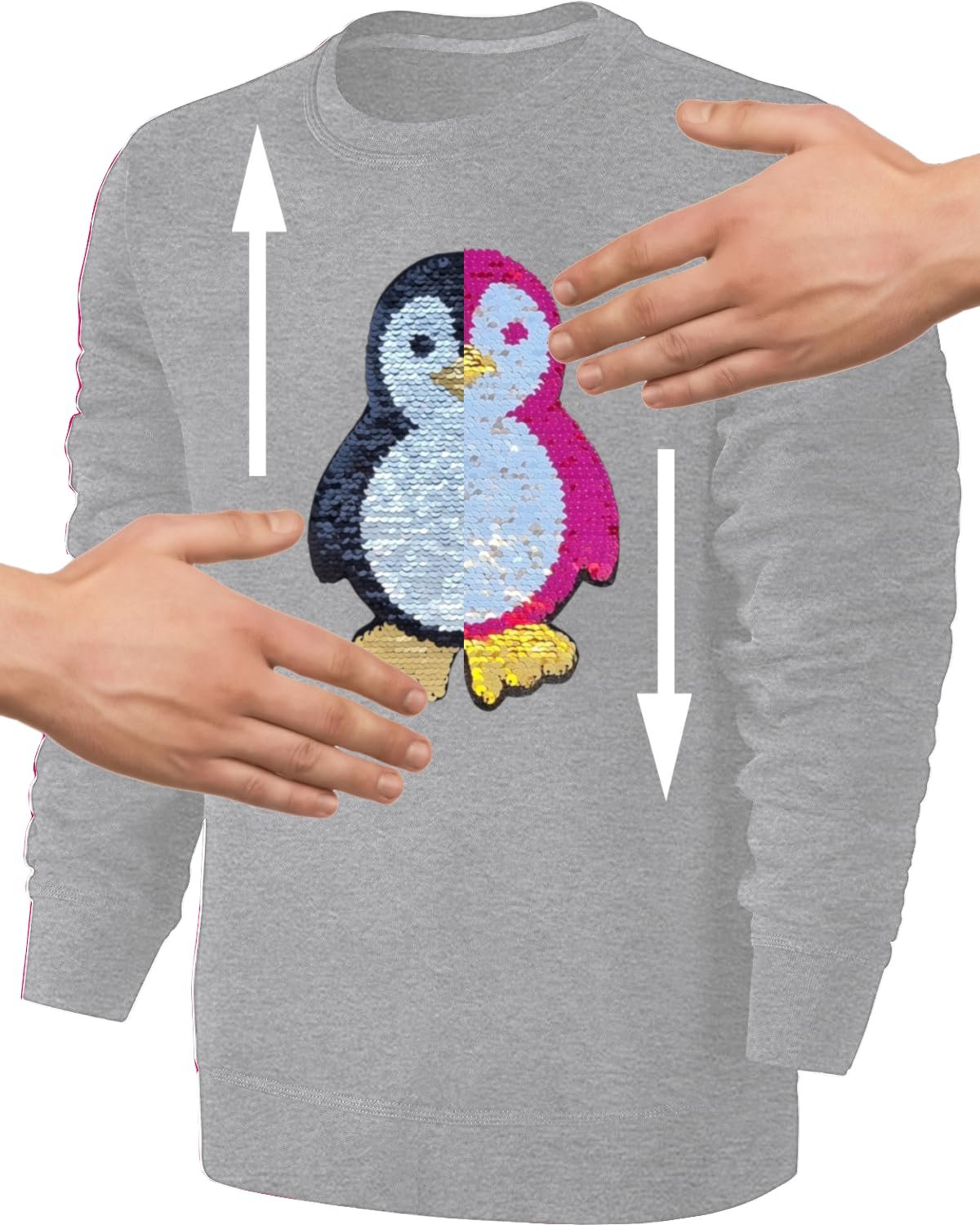 Толстовка Blackshirt Company Дитяча з пінгвіном, двосторонні паєтки, фото №3 Толстовка Blackshirt Company Дитяча з пінгвіном, двосторонні паєтки, фото №3