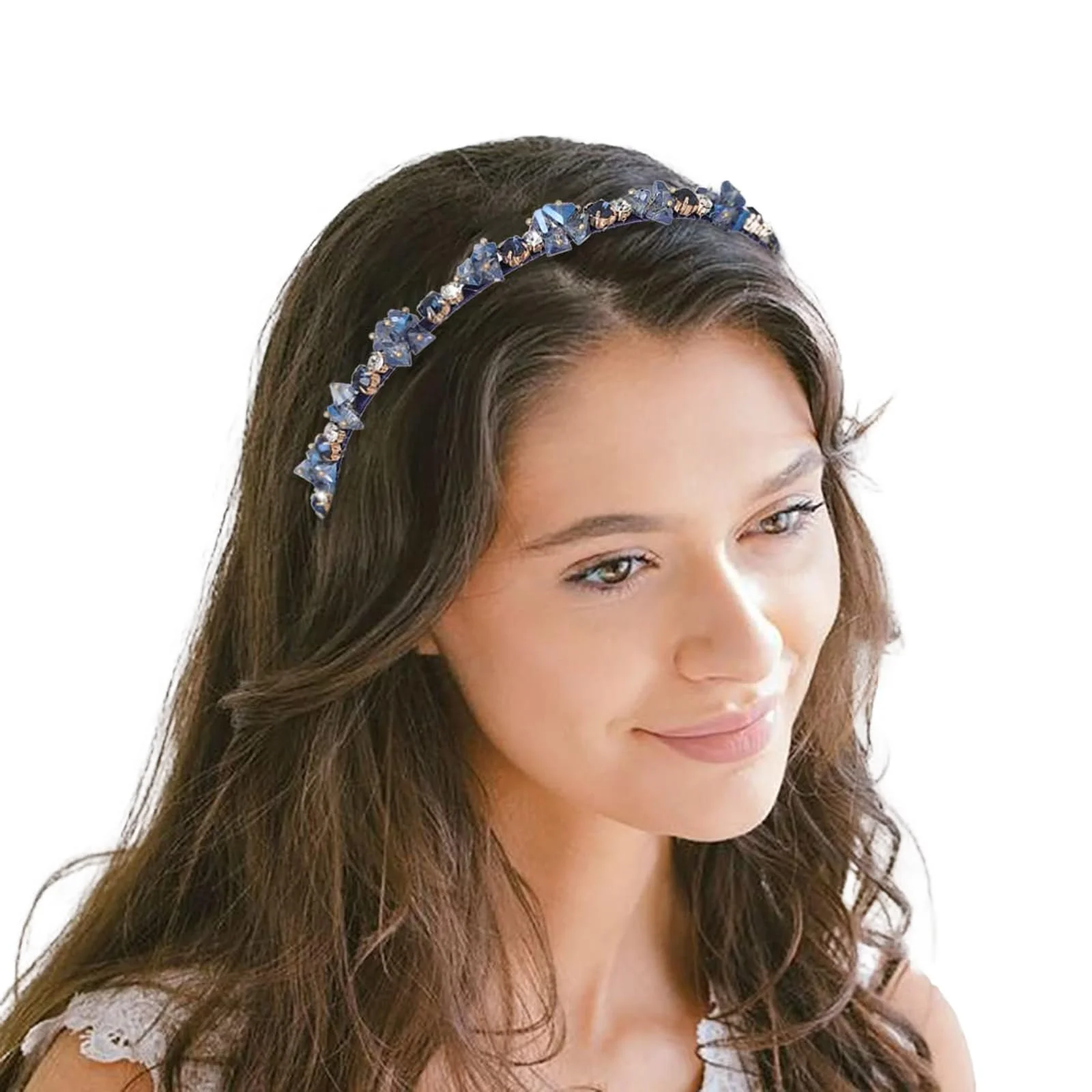 Обруч для волосся з кристалами та стразами, фото №6