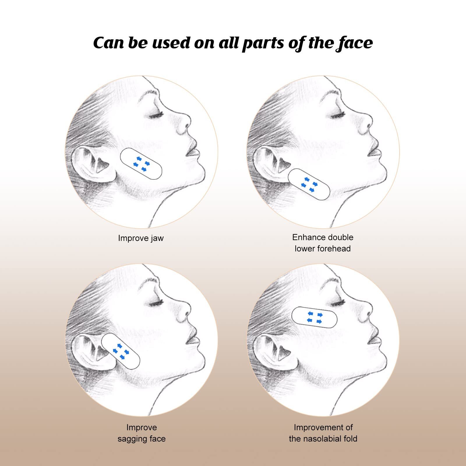 Стрічки для ліфтингу обличчя та шиї невидимі 120 шт. - проти зморшок, подвійного підборіддя та обвислої шкіри, фото №6