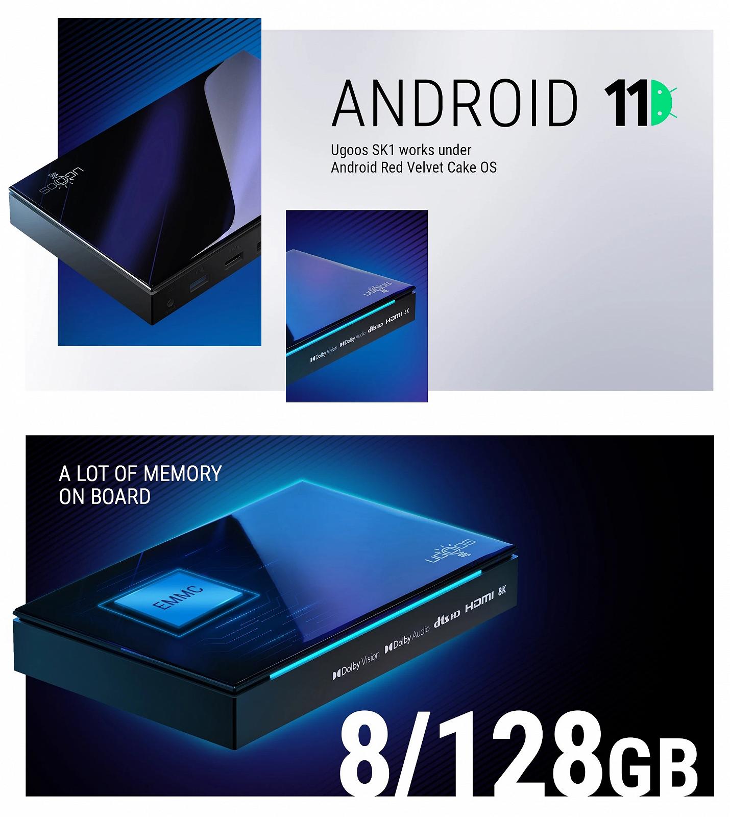 Медиаплеер Ugoos SK1 Amlogic S928X-K 8/128 WIFI6 Dolby Vision DTS Android 11, фото №4