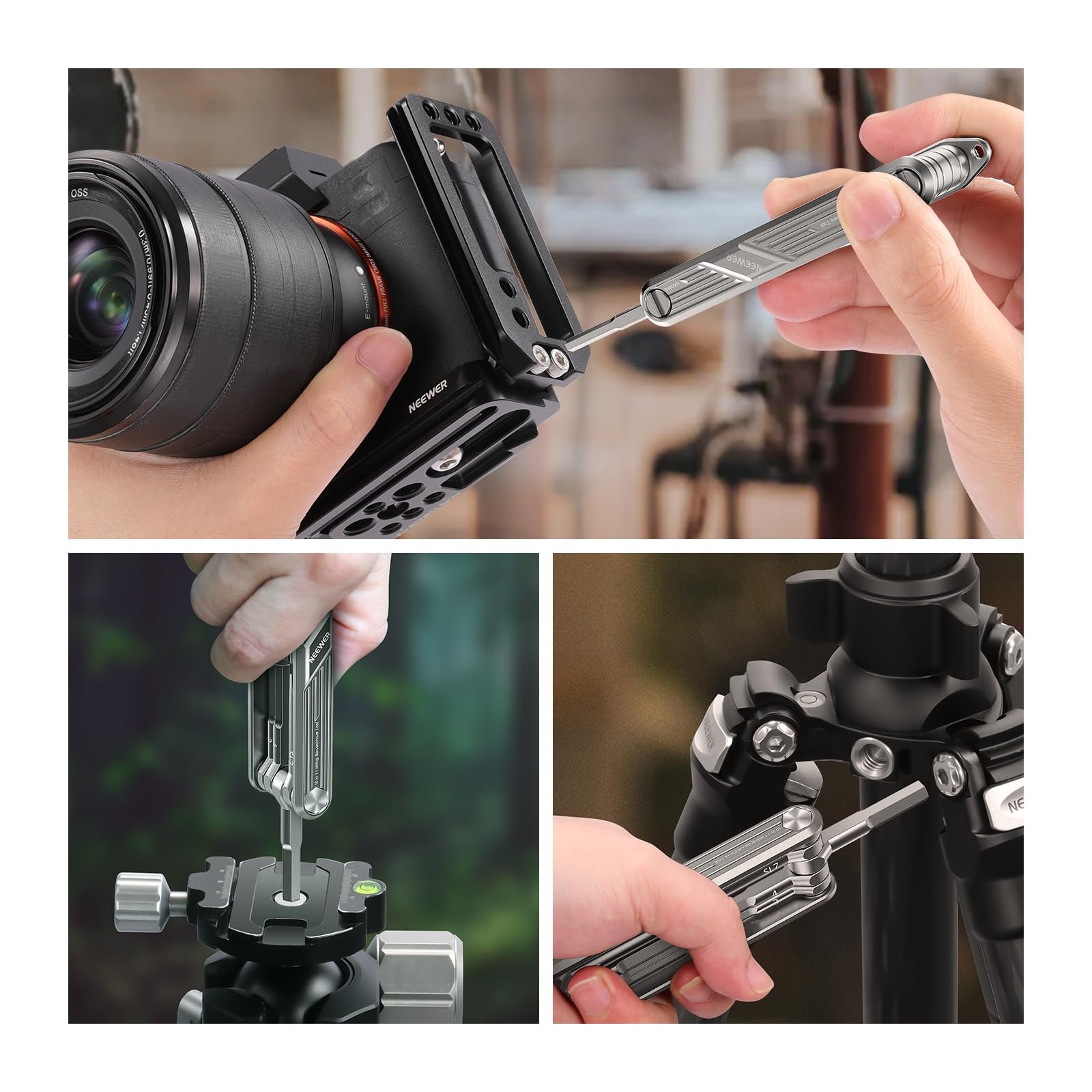 Набір з викруткою NEEWER UA048S 10-в-1 багатофункціональний складний сріблястий, фото №4