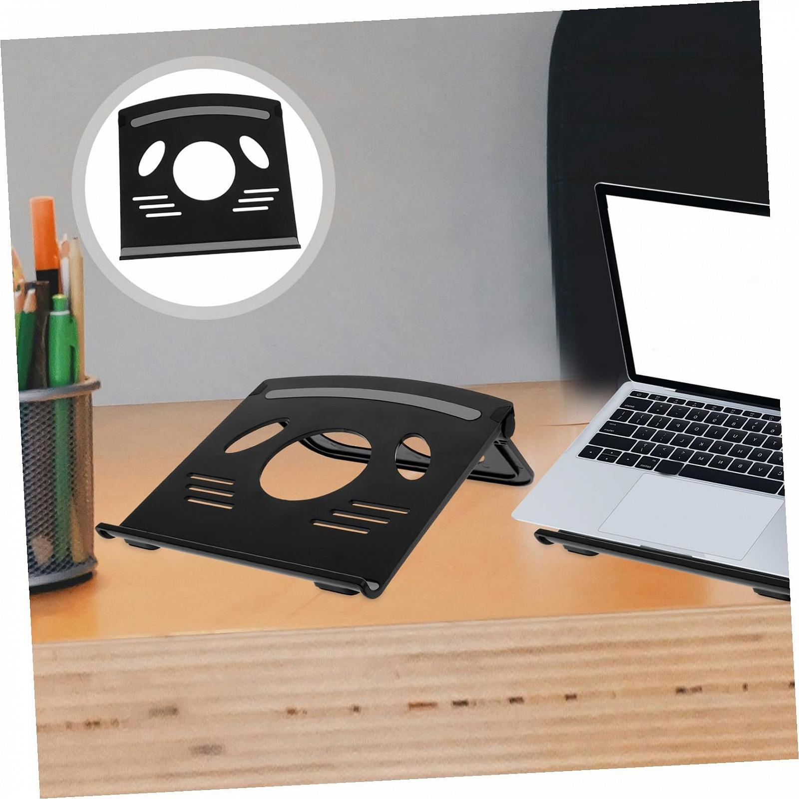 Подставка для ноутбука VANZACK ABS и силикон, складной вентилируемый настольный держатель для ноутбука, планшета и книг, портативный для офиса и дома, эргономичная высота для улучшенного комфорта, фото №4