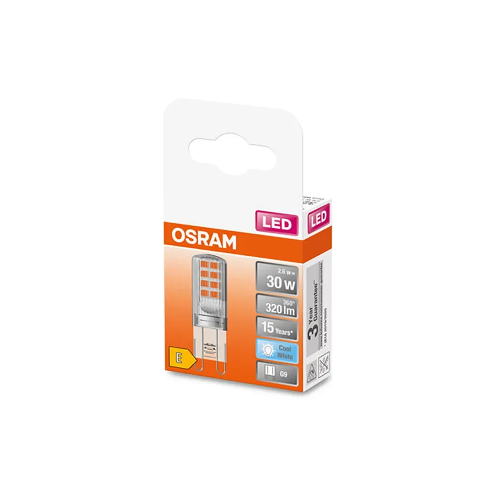 Лампочка Osram LED PIN30 2,6W/840 230V CL G9 (4058075432369), фото №5