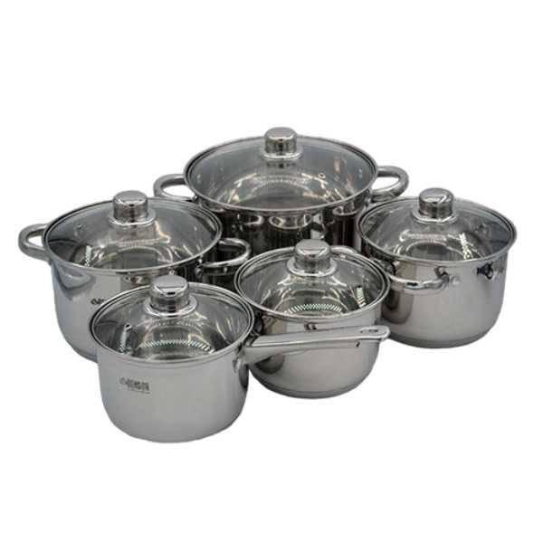 Benson BN-207 Набор кастрюль из нержавеющей стали на 10 предметов, фото №1