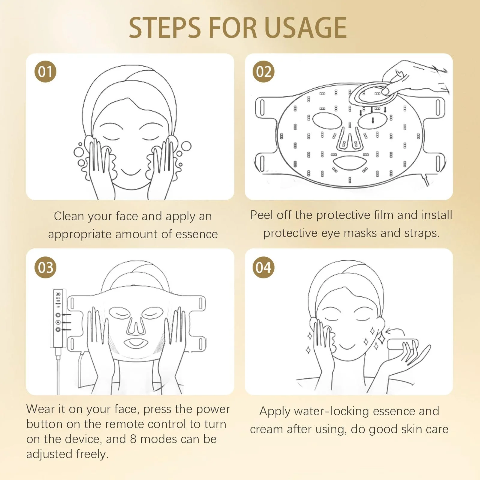 LED Маска Yaskyly для обличчя зі світловою терапією червоним світлом, LED маска для обличчя, фото №7