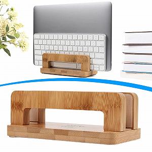 Вертикальная Подставка для Ноутбука, Настольная Подставка из Бамбукового Органайзера, Устойчивая к Царапинам, Держатель для Телефона, Док-станция для Ноутбука для Гостиной и Дома synthetic.ua - Фото 1