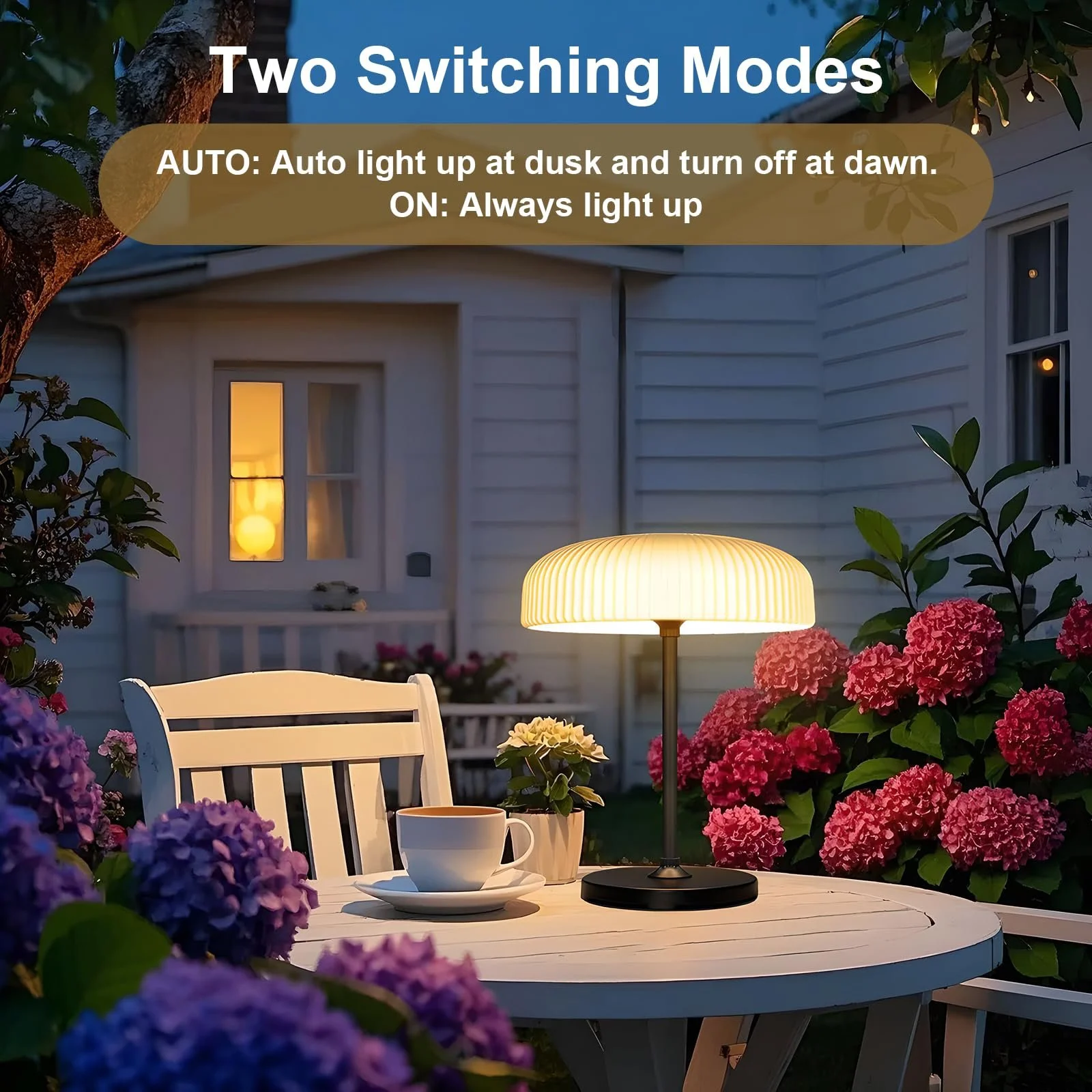 Настільна лампа AGOTD Solar Outdoor Wireless USB-C Touch Dimmable Warm White Cool White IP65, фото №4