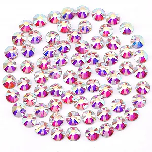 Стрази Novani Crystal, плоскі розсипні камені 288 штук, скляні стрази для одягу, взуття, рукоділля,(SS30, Crystal AB) - Фото 1