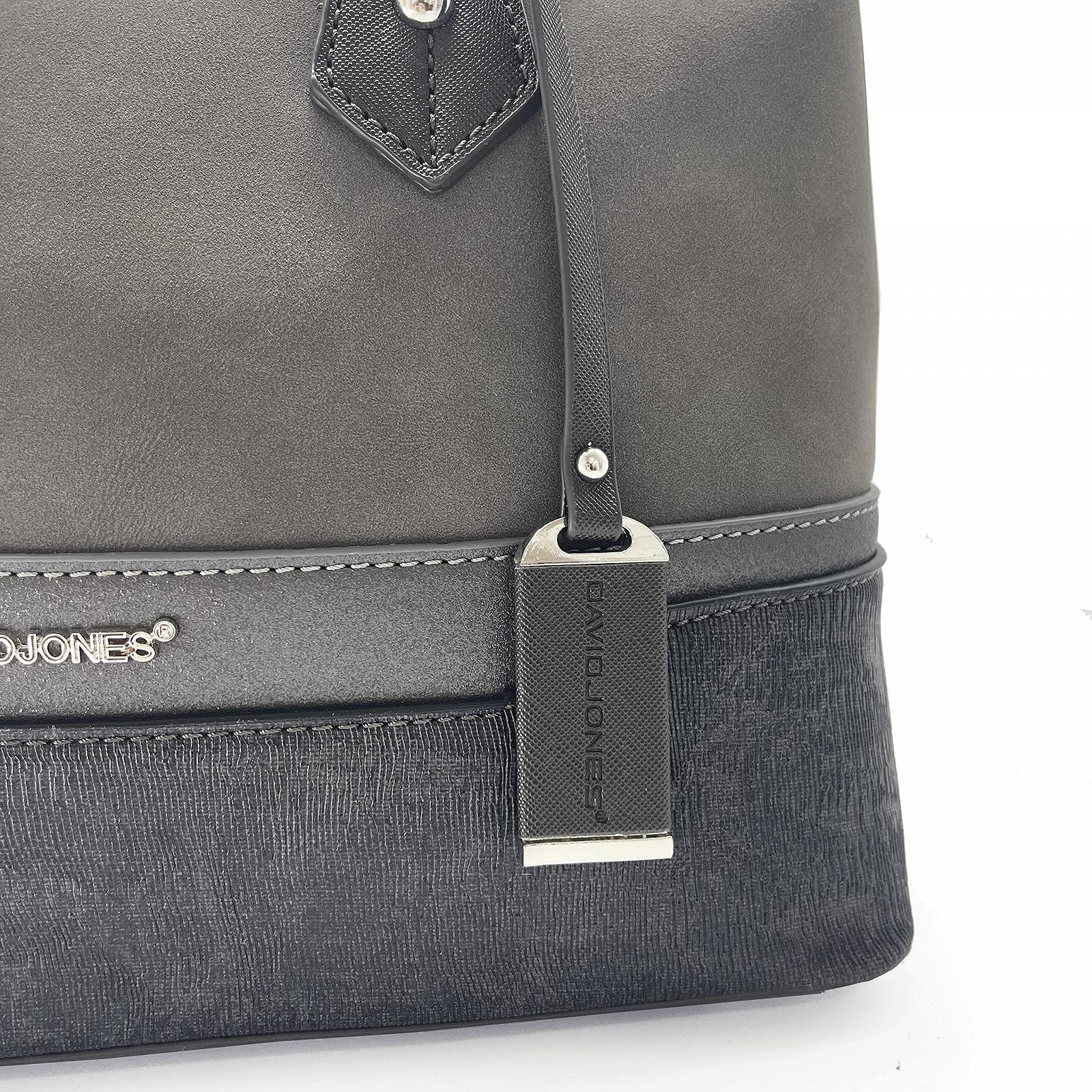 Сумка з верхньою ручкою David Jones Bugatti Polochon Duffle, багатокольорова смугаста, нубук, гліттер, жорстка штучна шкіра, сіро-бежева, фото №5