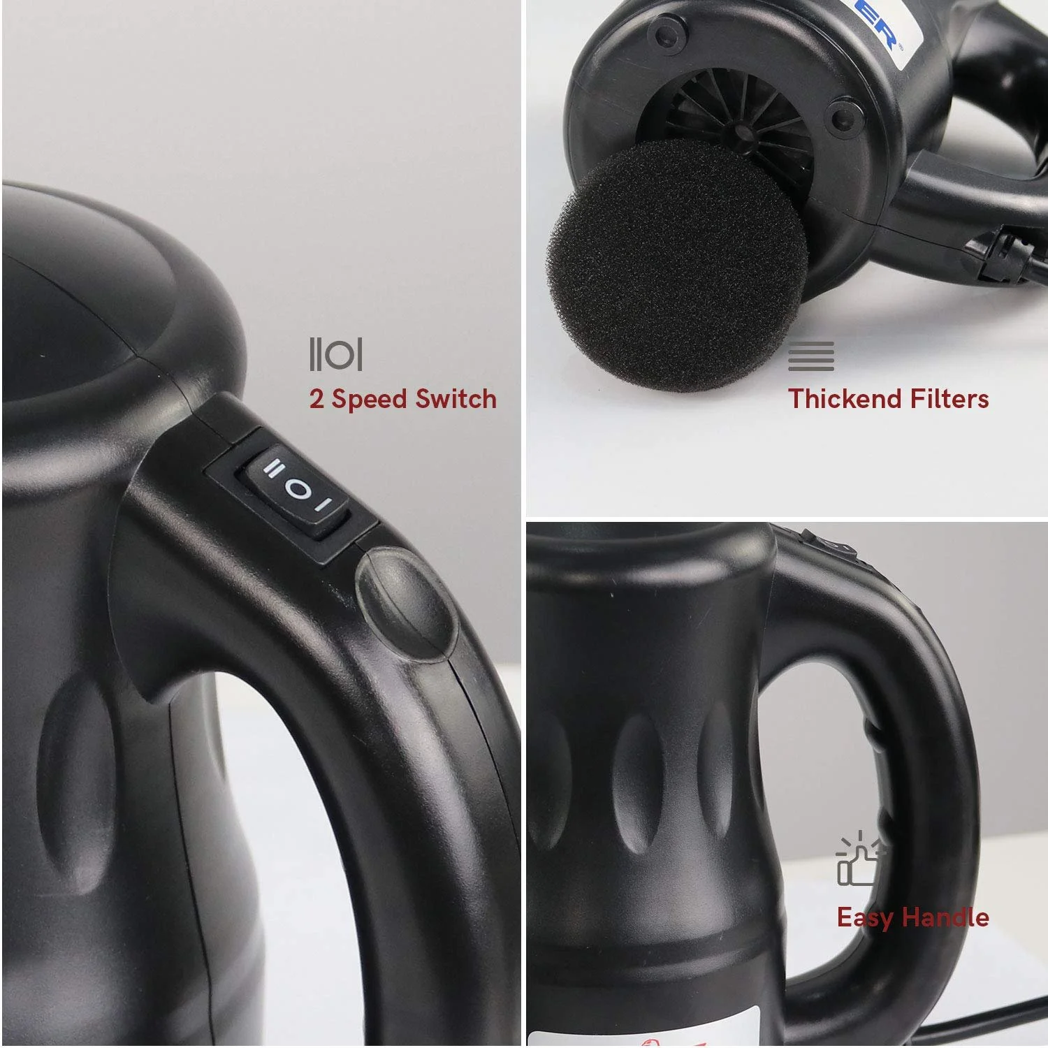 Електрична повітродувка XPOWER Cyber Duster A-2 High Performance Motor Чорна, фото №3 Електрична повітродувка XPOWER Cyber Duster A-2 High Performance Motor Чорна, фото №3