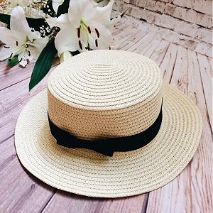 Соломенная шляпа канотье - Фото 1