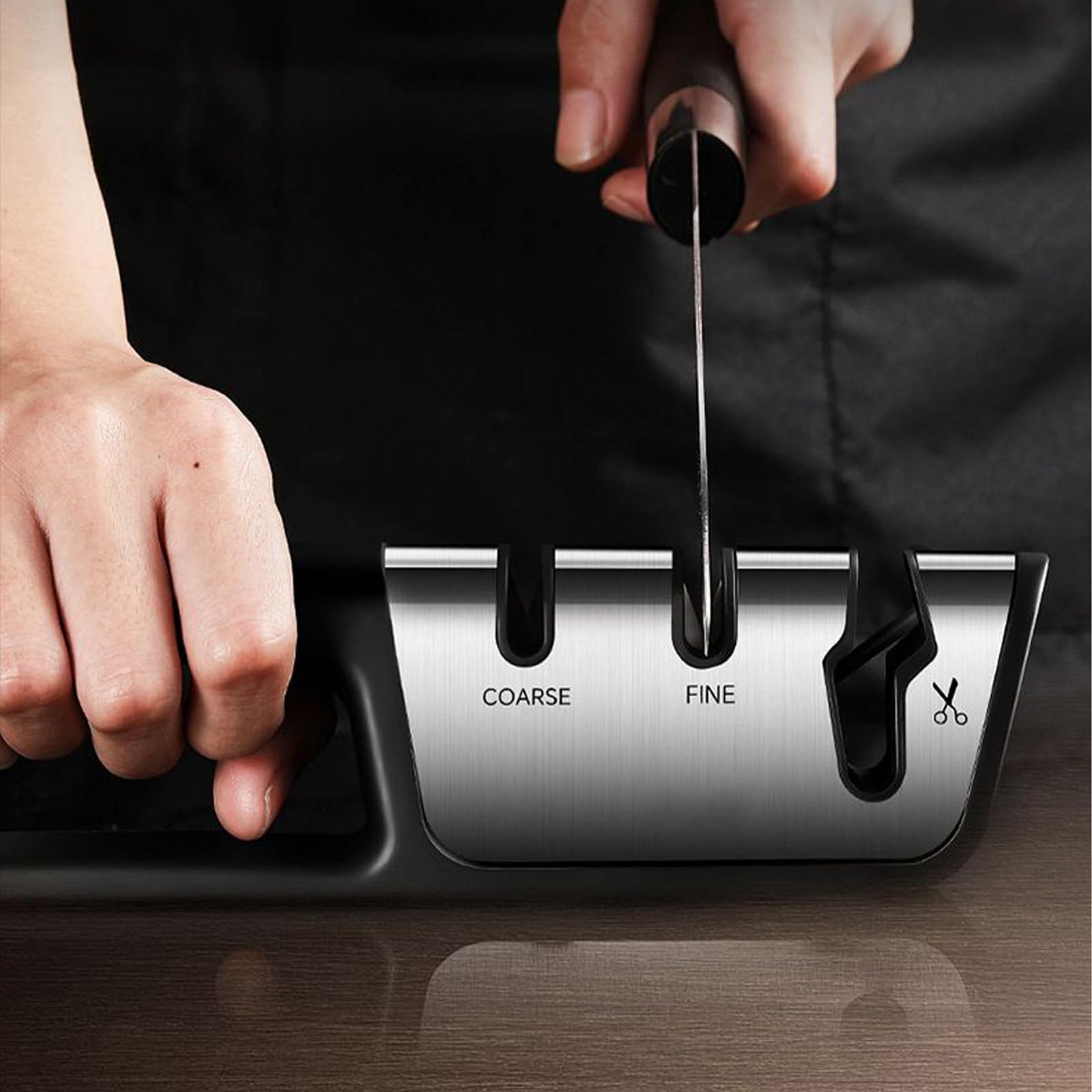Точилка для ножей Chef 3-Stage ручная профессиональная 3-ступенчатая для ножниц, фото №7